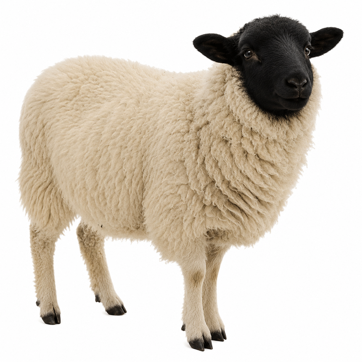 Healthy sheep under professional livestock management