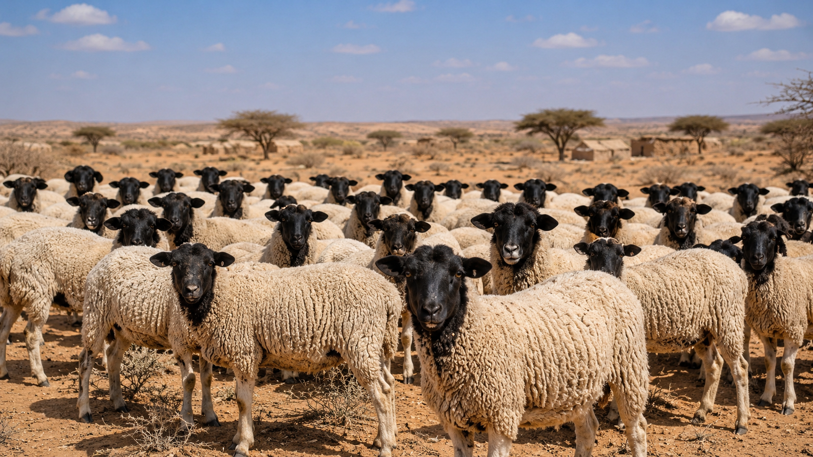Healthy sheep grazing in an open pasture
